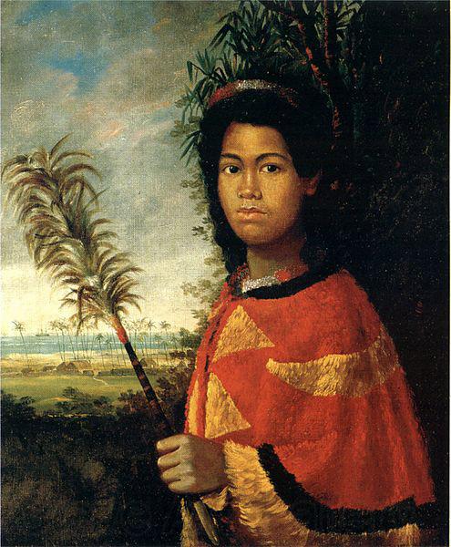 Robert Dampier Portrait of Princess Nahiennaena of Hawaii Norge oil painting art